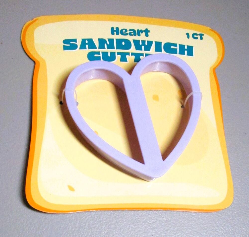 Heart Shaped Sandwich Cutter Purple Plastic Kids Lunch Bento Food Mold Tool